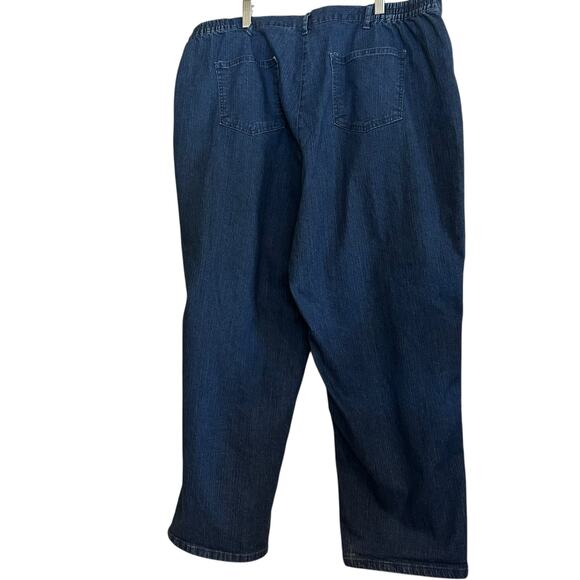 Ruby Rd. Cropped Denim Pants 22W Dark Wash Elastic Waist Pockets Casual Comfort - Picture 4 of 6